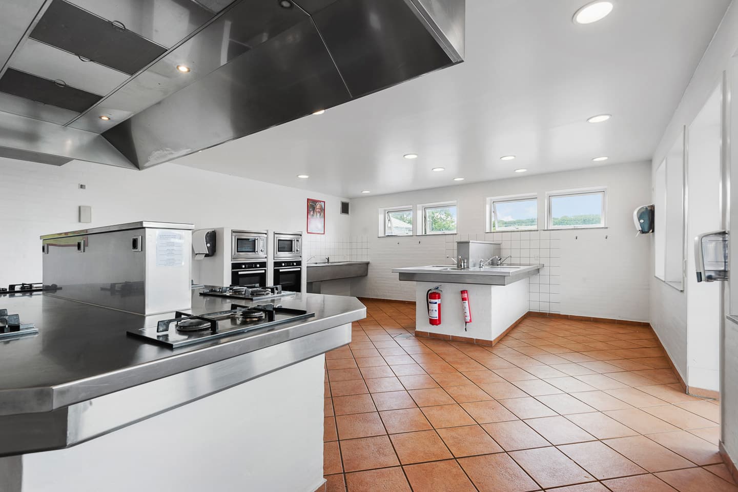 Interior of a service building at First Camp Frigård with accessible and family-friendly facilities