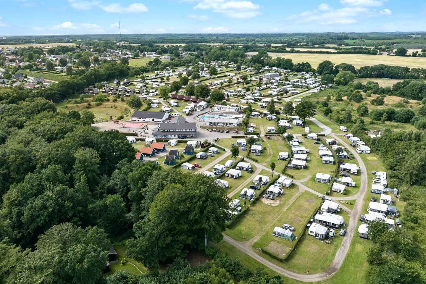 Camping by the water at First Camp Frigård close to the beach and recreational areas