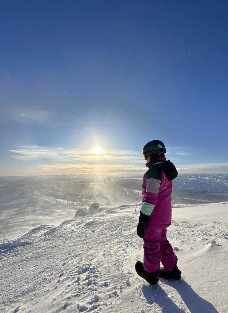 Utsikten fra vinterlige Gaustatoppen