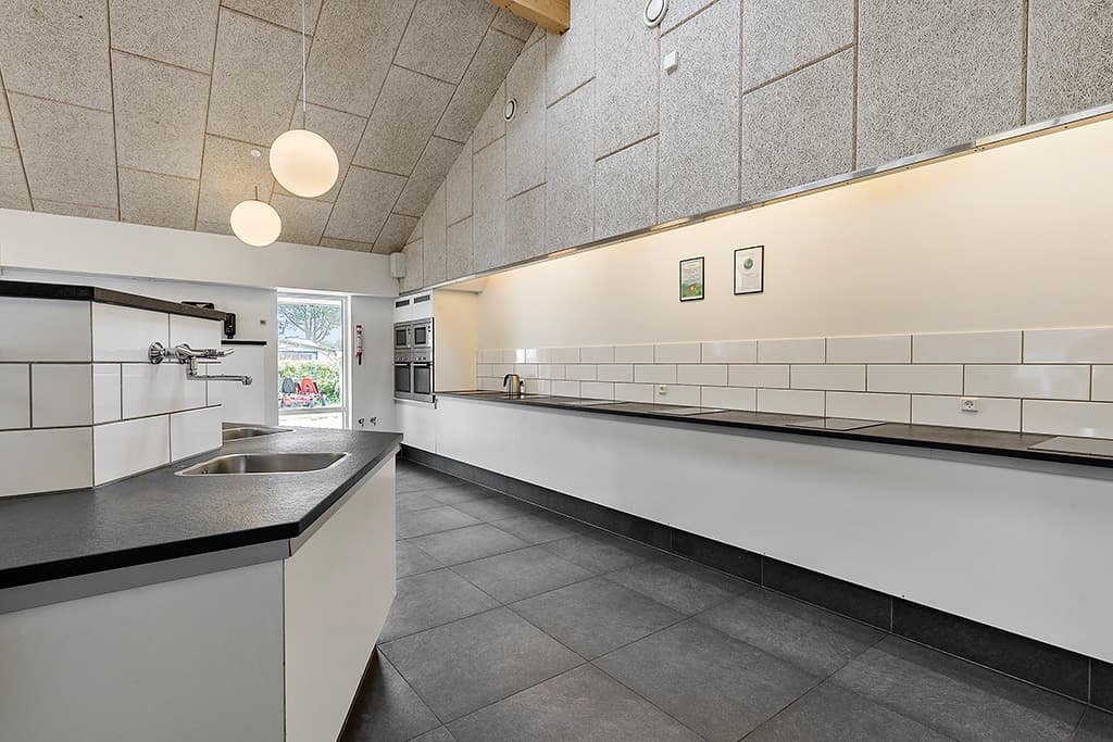 Modern service buildings with kitchen showers and toilets in Bogense