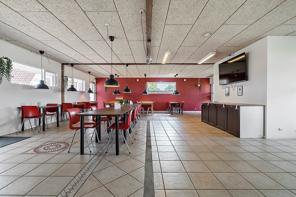 Modern service buildings with kitchen showers and toilets in Bogense