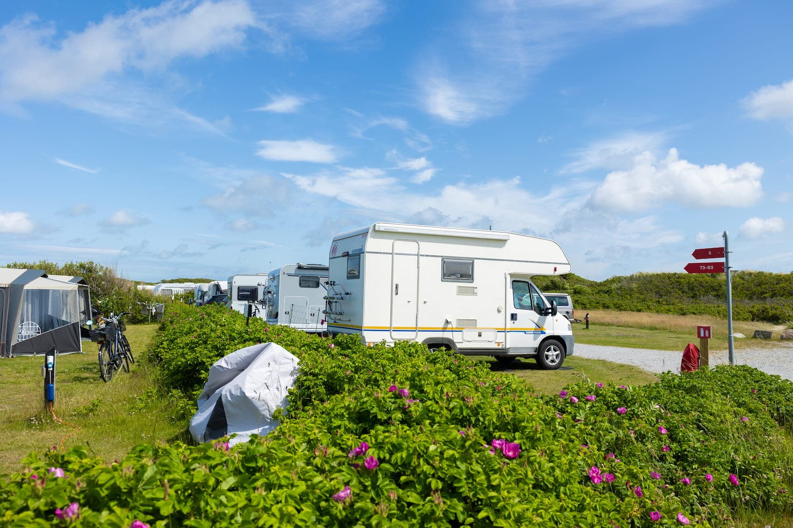 Beachside camping at First Camp Grenen Strand close to Grenen and the sea