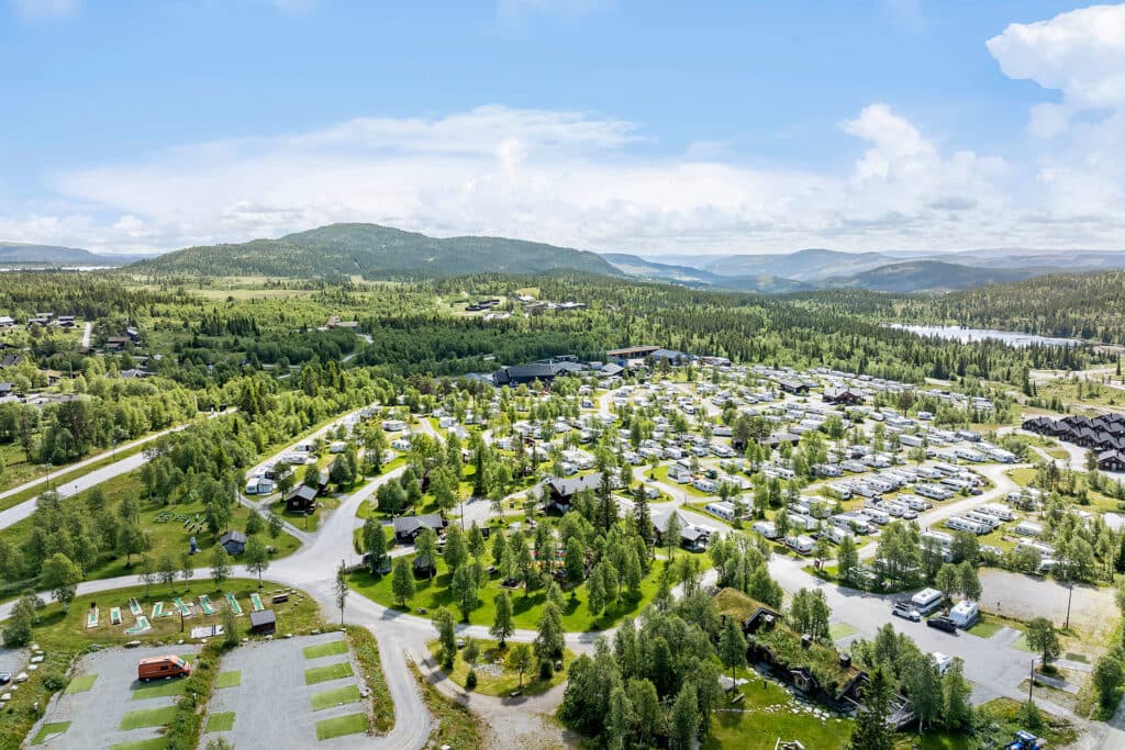 Camping with motorhome in Beitostølen surrounded by beautiful nature