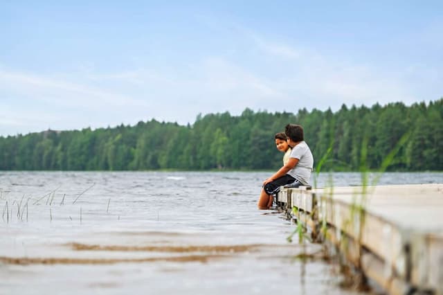 Bad och brygga nära Nydala Umeå camping
